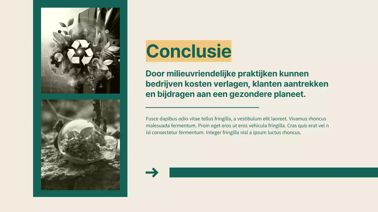 Groen en Geel Eenvoudige zakelijke duurzame oplossingen