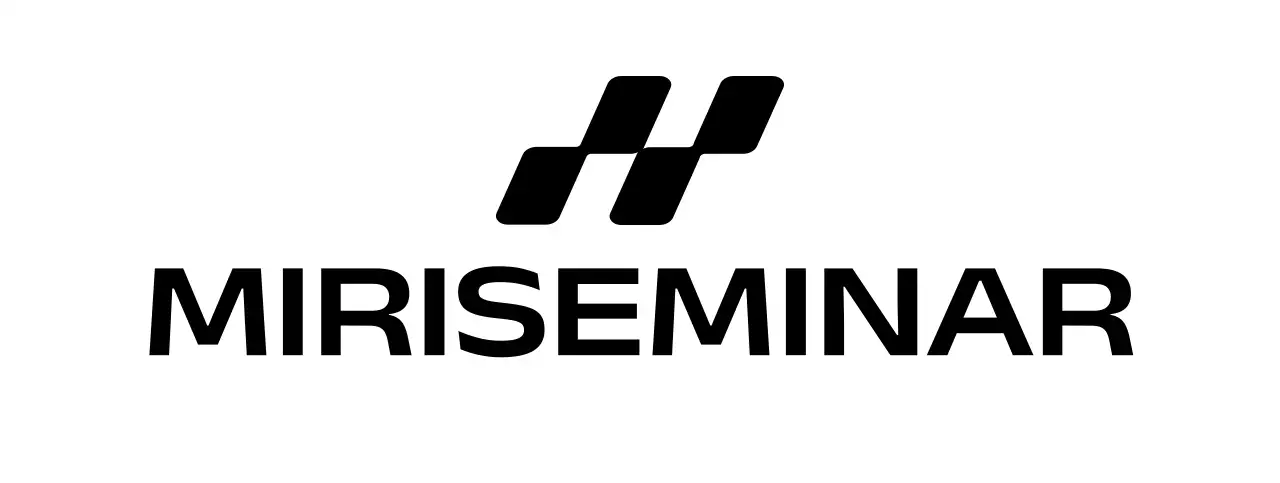 Simple corporate seminar with a tilted square illustration logo