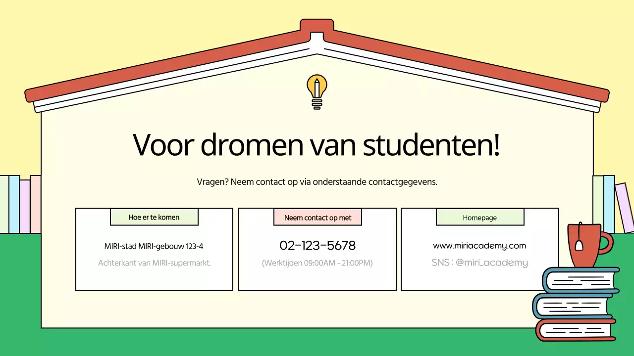 Geel en groen schoolprospectus