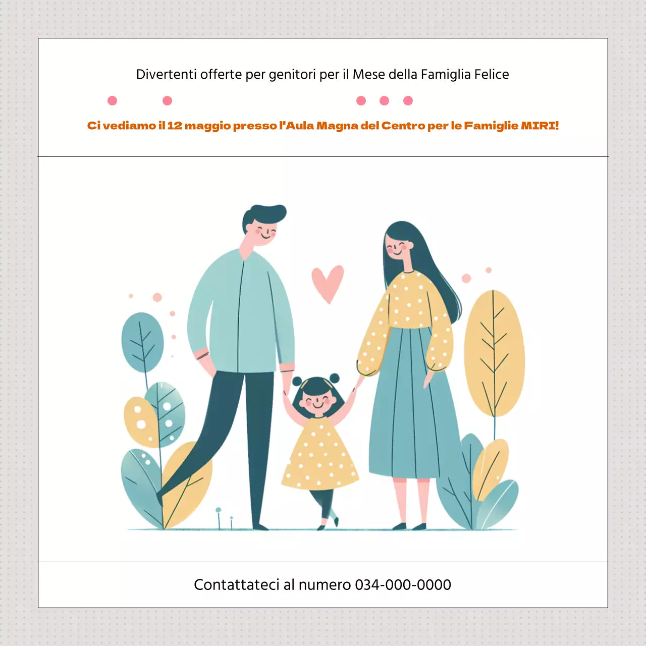 Promuovere l'educazione dei genitori con un moderno Mese della Storia della Famiglia giallo e arancione