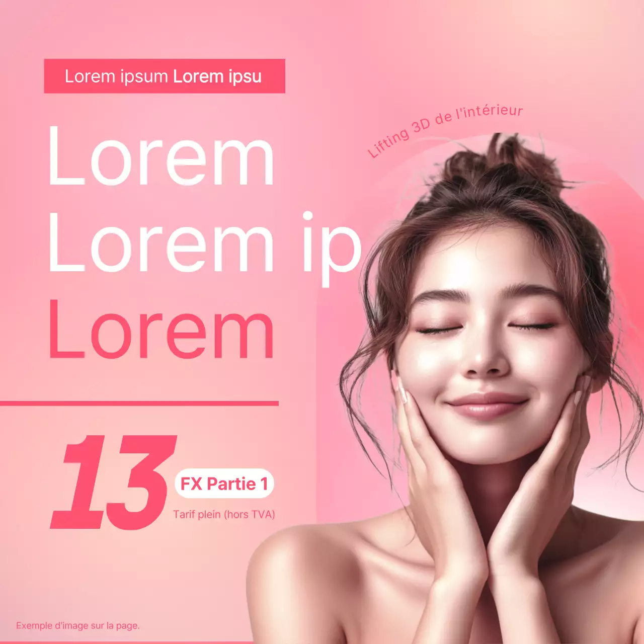 Promouvoir des réductions sur des traitements dermatologiques de luxe en rose et blanc