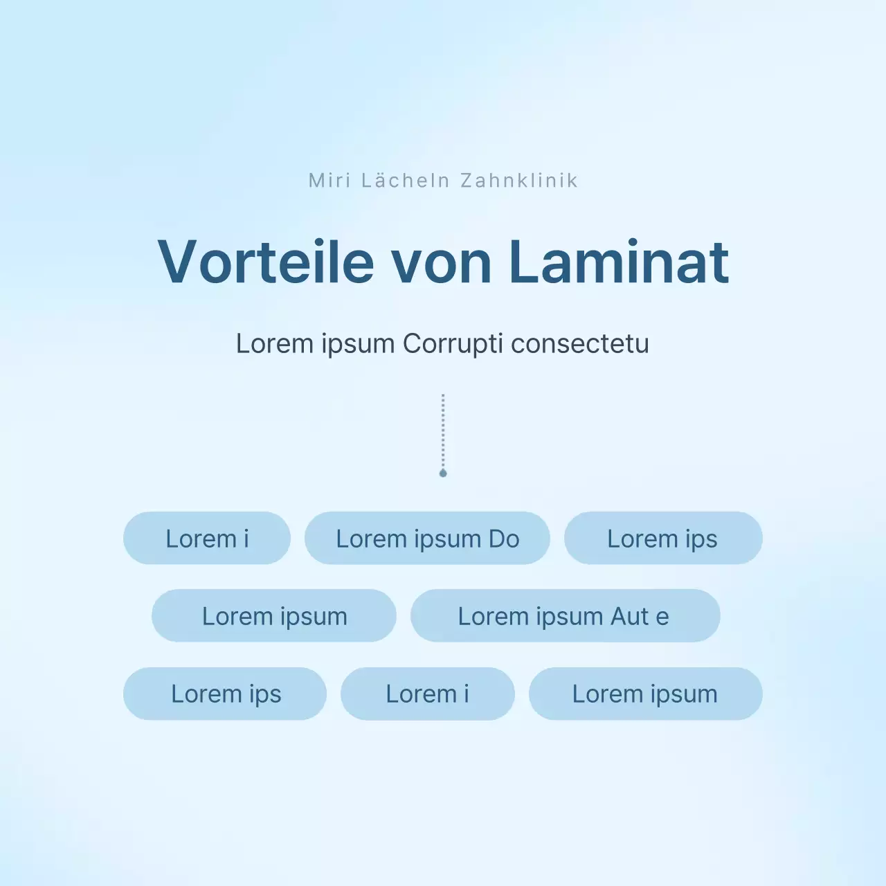Ein einfaches weißes und hellblaues Social-Media-Kit für das Marketing einer Zahnarztpraxis, um für die Praxis zu werben.