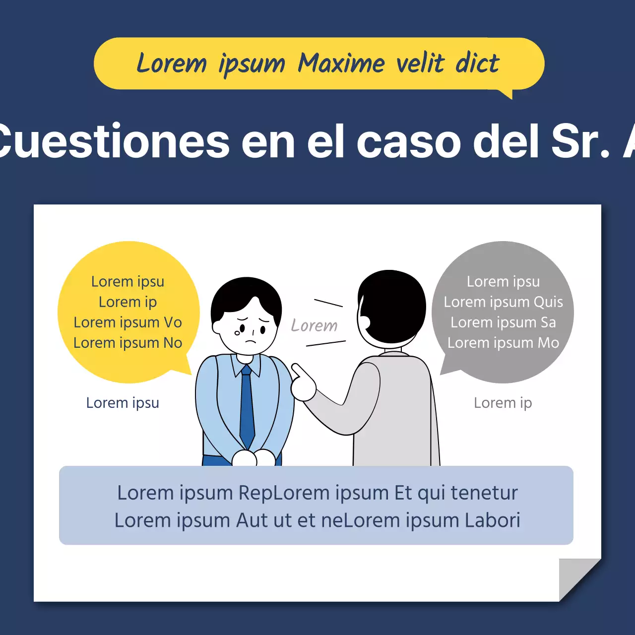Un sencillo puesto de asesoramiento laboral en amarillo y azul marino