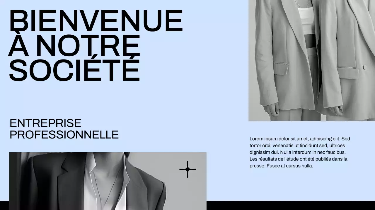 Profil d'entreprise minimal bleu et noir