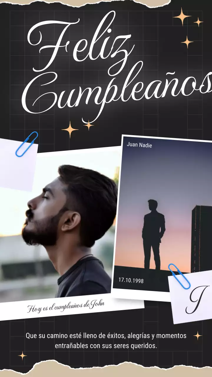 Felicitación clásica negra de cumpleaños feliz