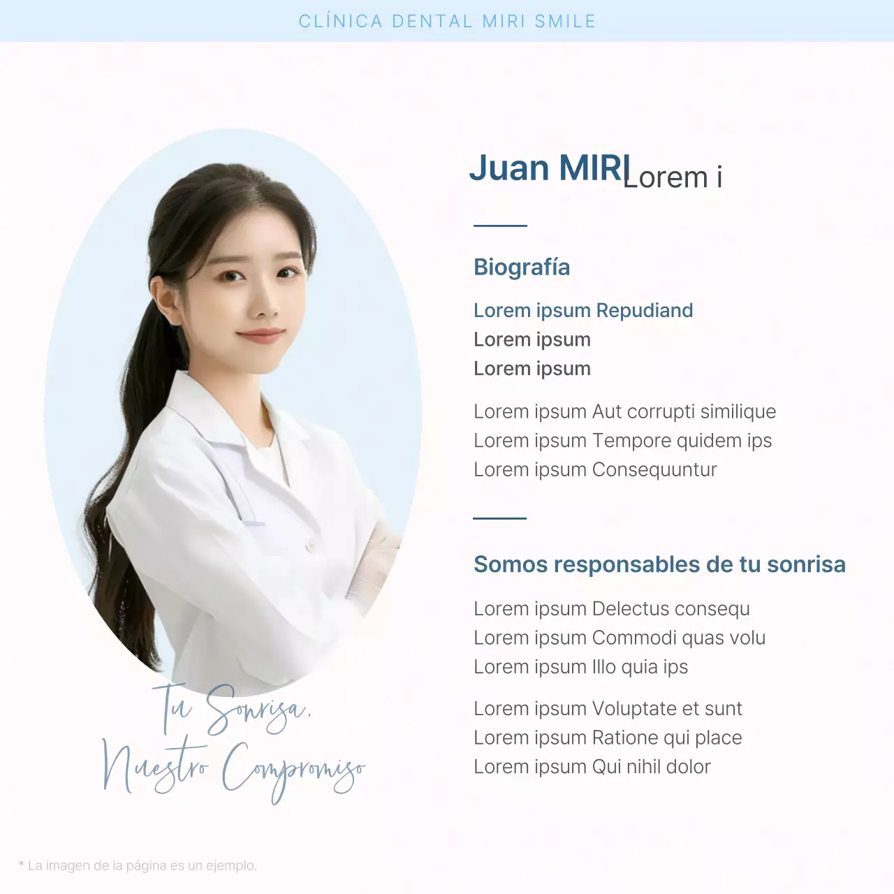 Promover la introducción de personal médico hospitalario para promover la odontología simple en blanco y azul claro