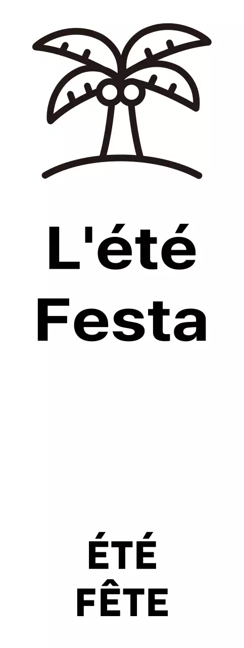 Un festival d'été ensoleillé avec des illustrations de palmiers