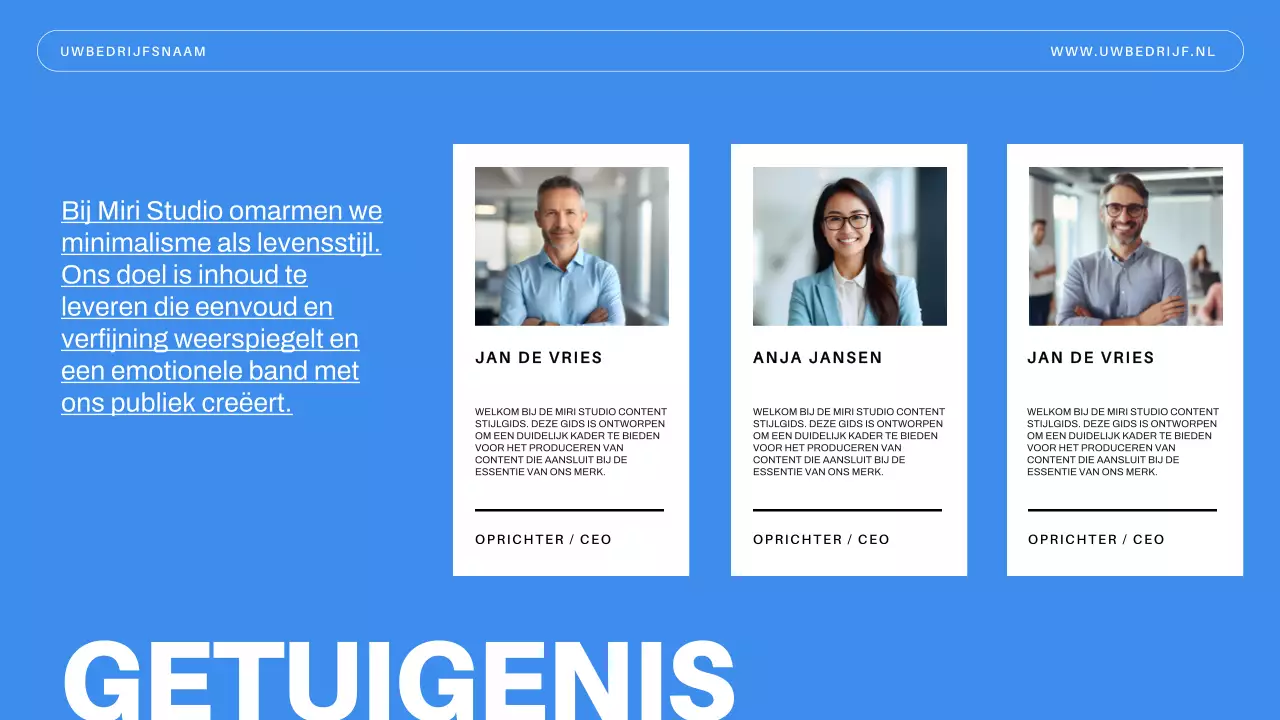 Introductie van Blue Minimal Business