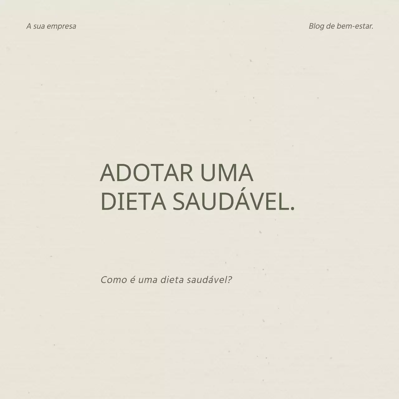 Bege e caqui Moderno Estilo de vida saudável Promoção do blogue