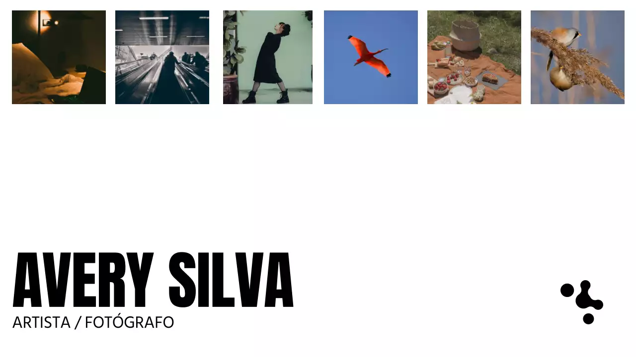 Portfólio de apresentação do fotógrafo moderno a preto e branco
