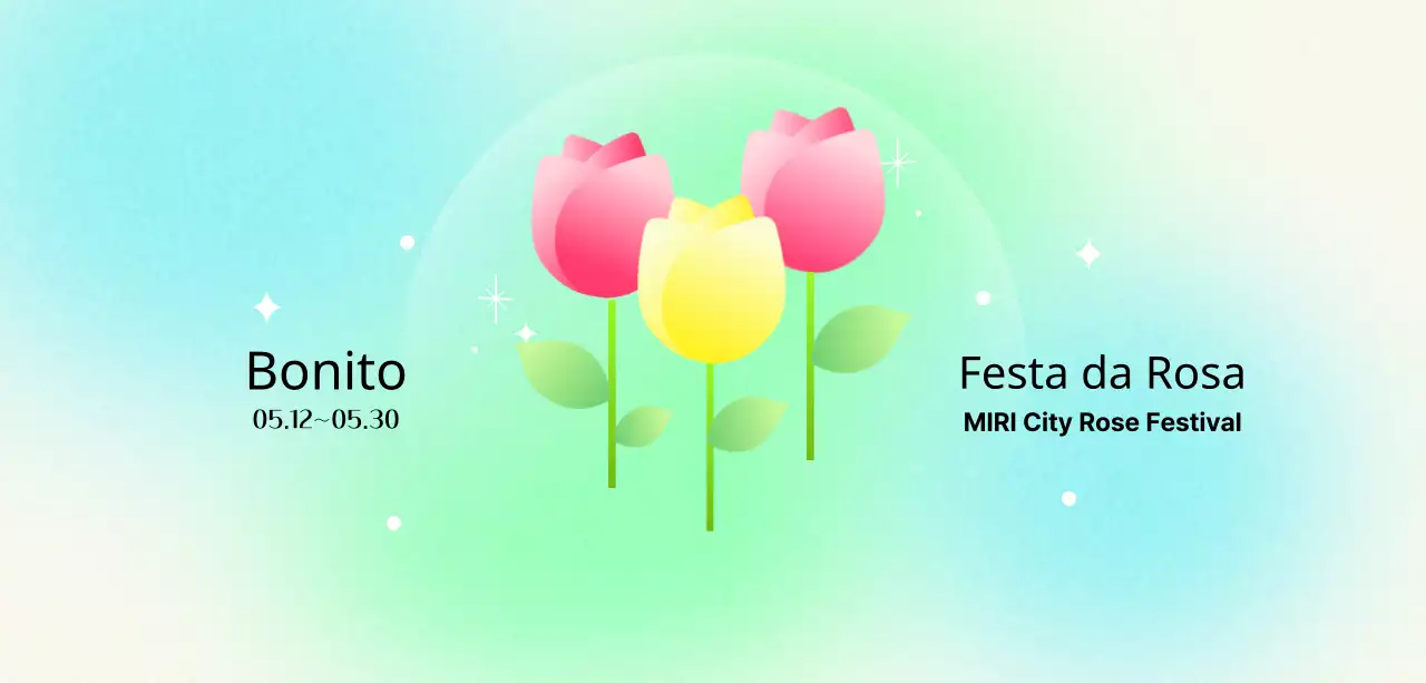 Festa das flores com ilustrações florais e fundos com gradientes para um ambiente luminoso e alegre