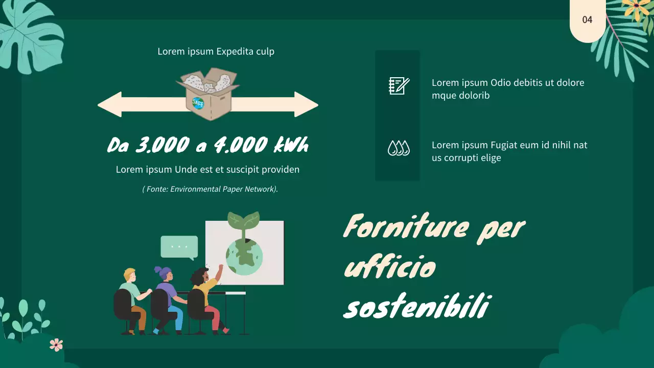 Strategia di spazio di lavoro aziendale verde naturale