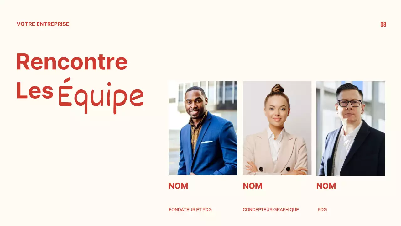 Présentation minimale de profil d'entreprise rouge et beige