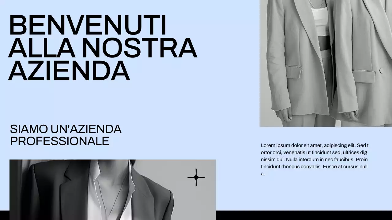 Profilo aziendale minimale blu e nero