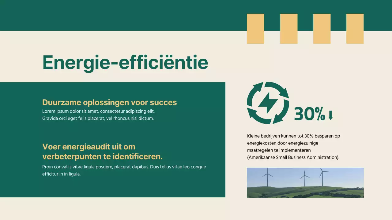 Groen en Geel Eenvoudige zakelijke duurzame oplossingen