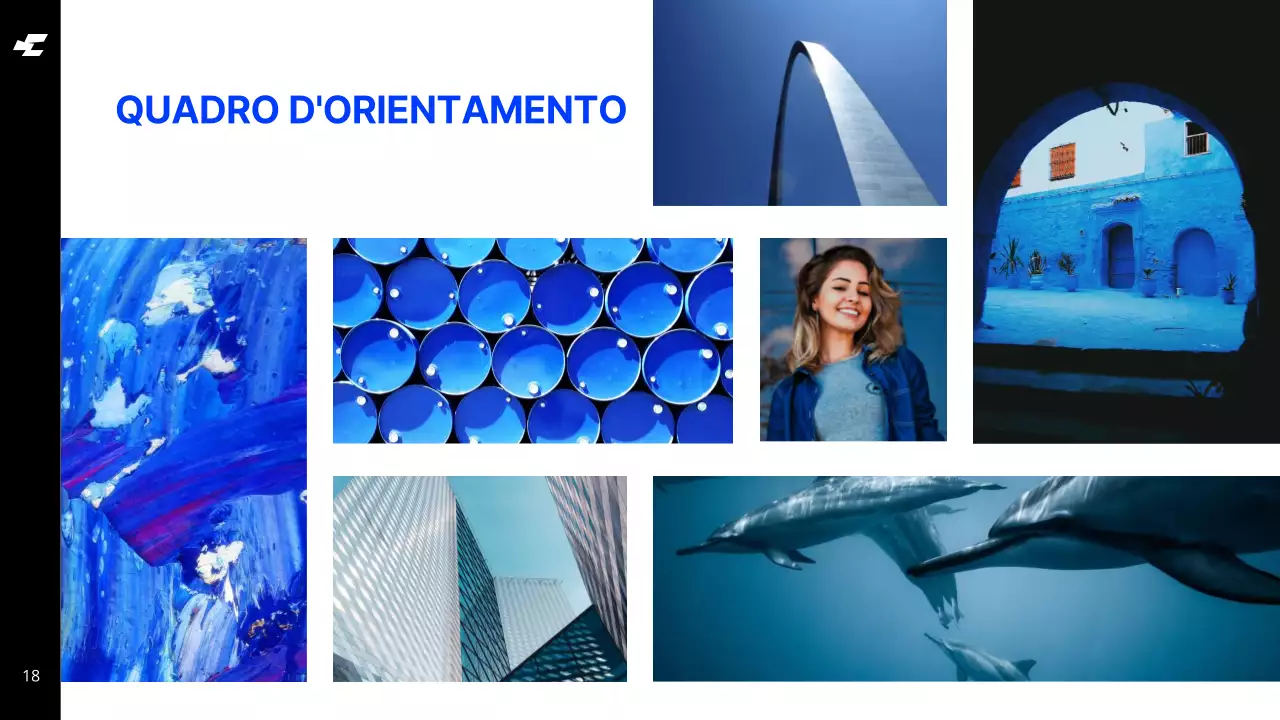 Bianco Blu Grassetto Tono freddo Pulito Linee guida dell'identità del marchio Istruzioni