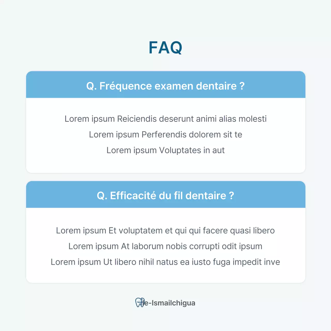 Un cabinet dentaire simple en blanc et bleu clair pour promouvoir le cabinet Q&R Promouvoir le cabinet