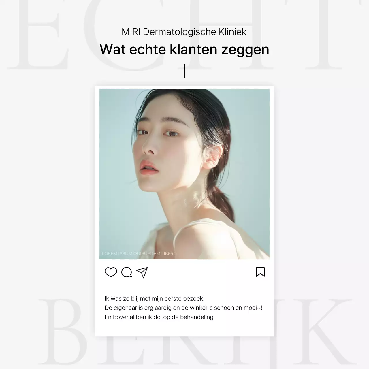 Social media kit voor ziekenhuismarketing om een eenvoudige dermatologiepraktijk te promoten in wit en lichtblauw.