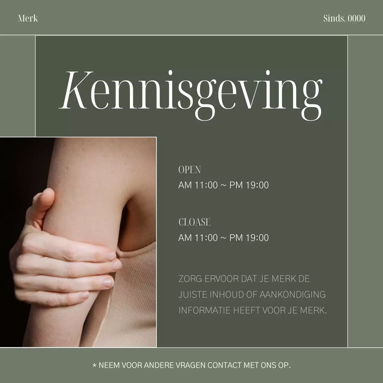 Een eenvoudige merkset in kaki promoten