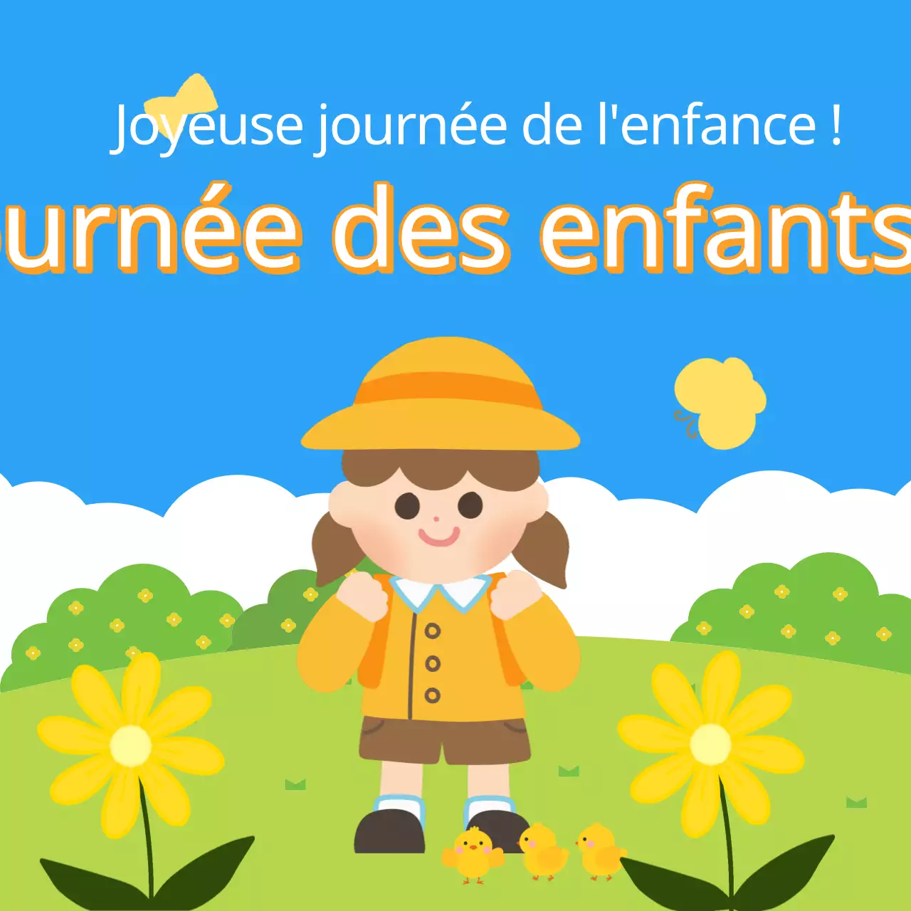 Annoncez un événement jaune et vert pour la Journée de l'enfance