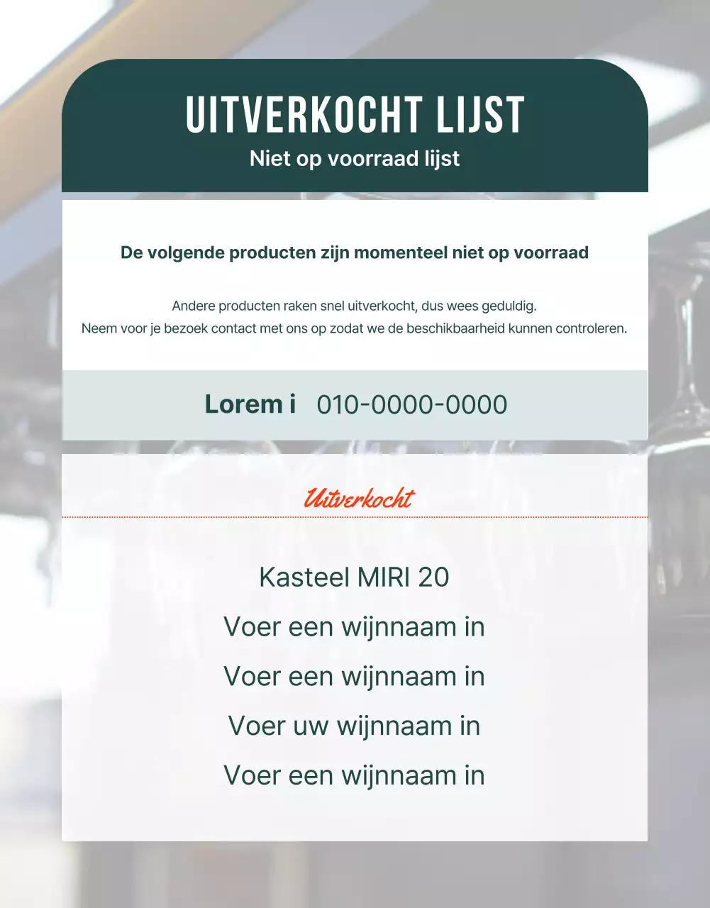 Een groene, minimalistische wijninventaris promoten