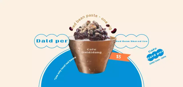 Promote summer shaved ice in blue and beige