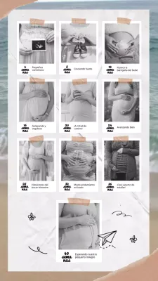 Guía de progreso del embarazo moderno en beige y marrón