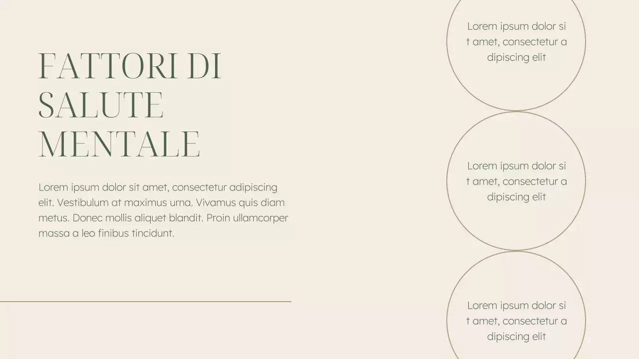 Materiale per conferenze sulla salute mentale di colore verde e beige, elegante.