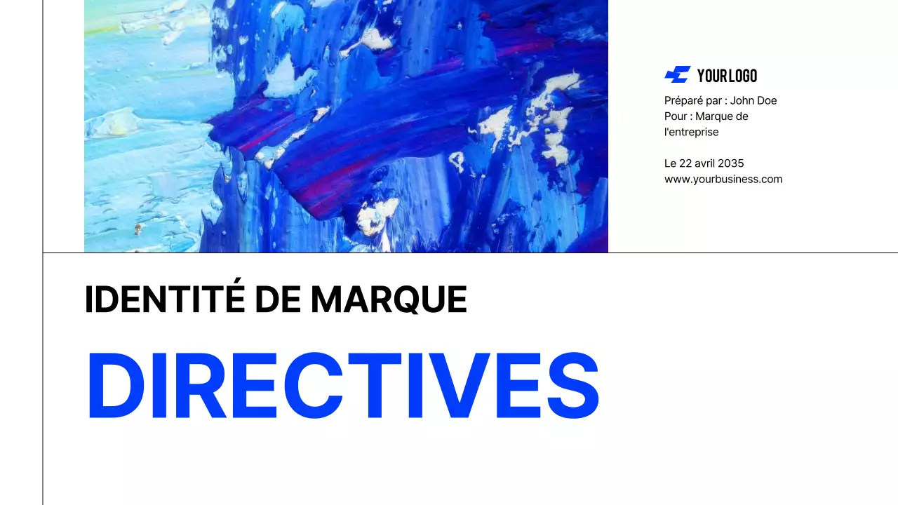 White Blue Bold Cool Tone Clean Brand Identity Guidelines Instructions