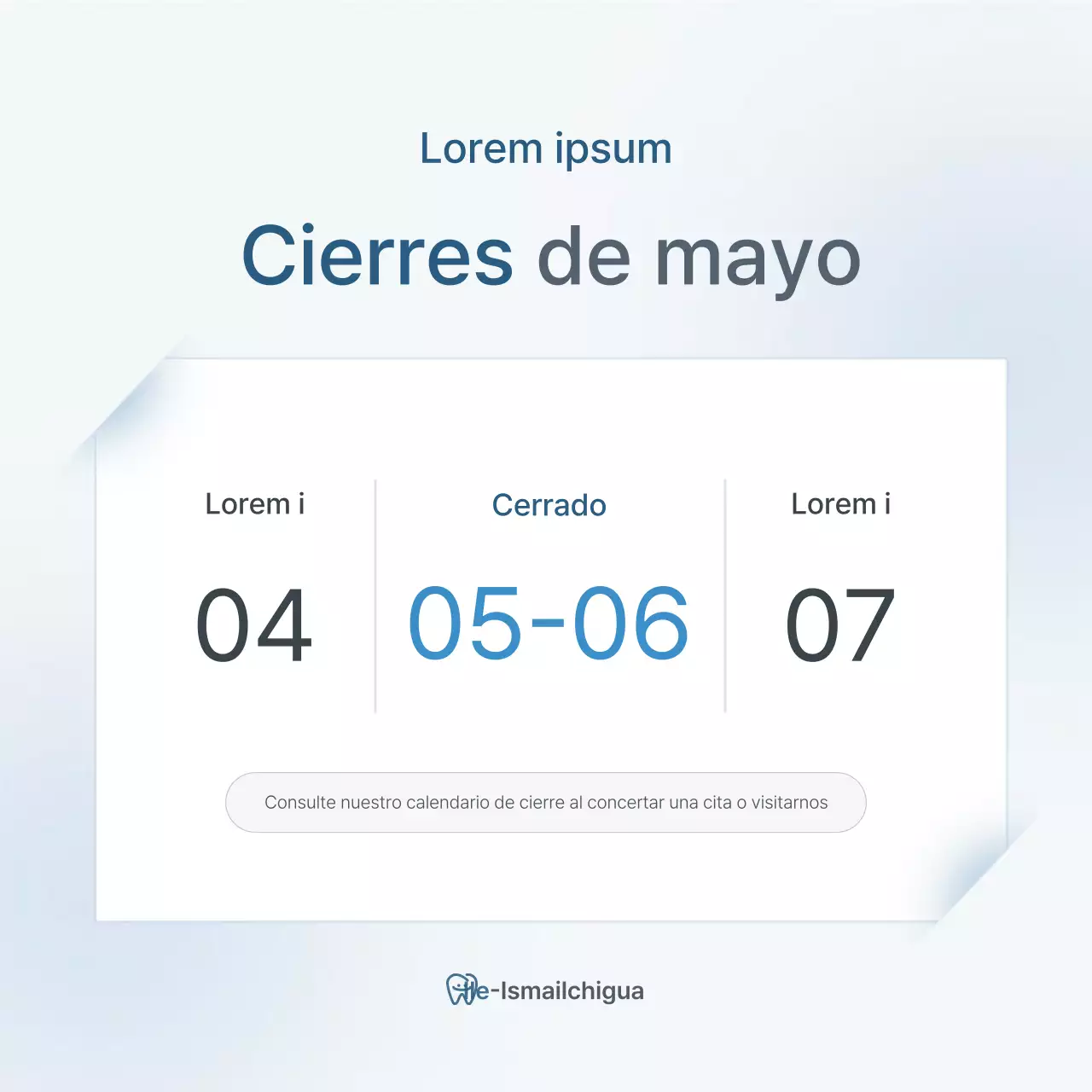 Promoción de una clínica dental sencilla en blanco y azul claro para promocionar la consulta