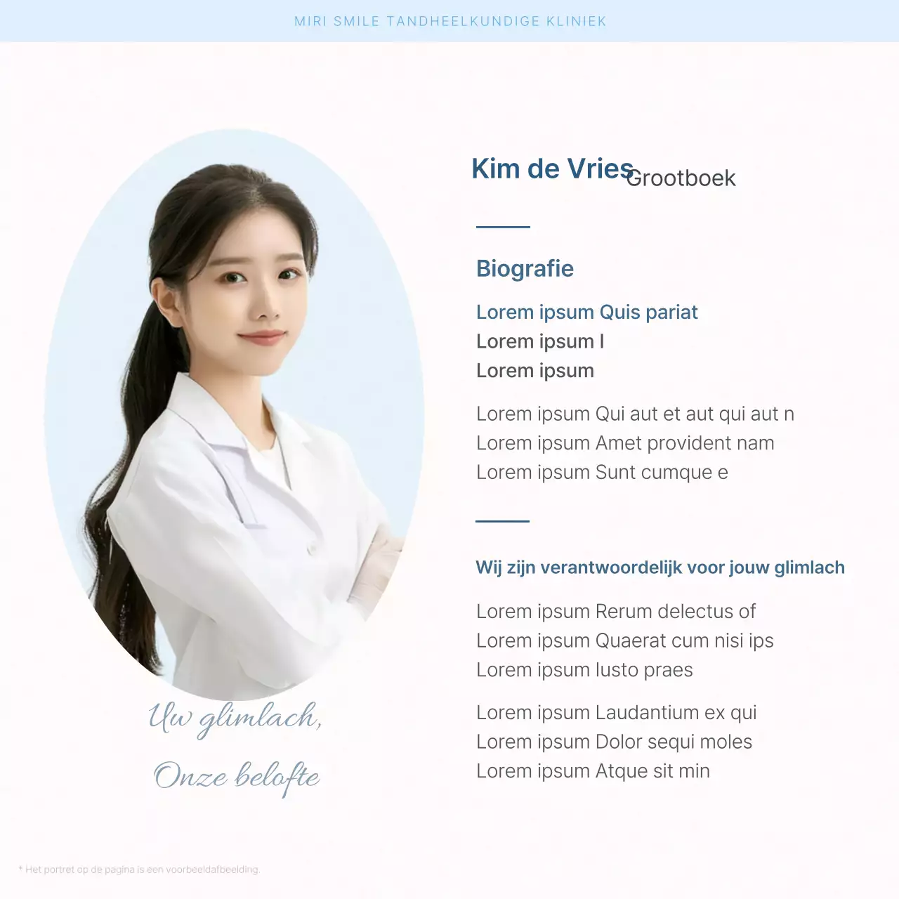 Bevorder de introductie van medisch personeel in ziekenhuizen om eenvoudige tandheelkunde in wit en lichtblauw te promoten