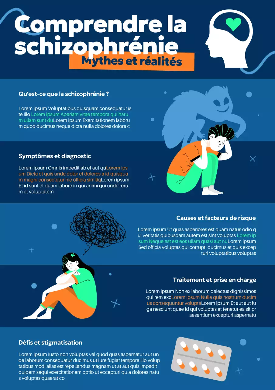 Dépliant d'information sur la santé moderne bleu et blanc