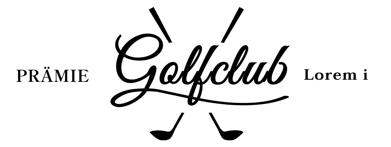 Golfschläger mit handgeschriebener Kursivschrift für ein stilvolles Gefühl