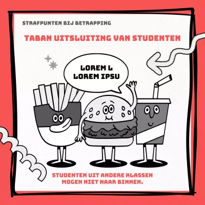 Kitscherige rode, zwarte en witte strafbladen