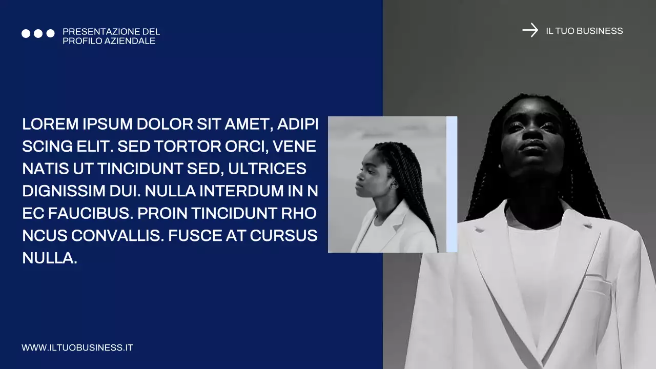 Profilo aziendale minimale blu e nero