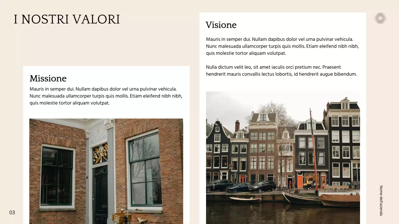 Beige Bianco Minimal Neutral Tone Business Presentazione Pitch Deck Strategia