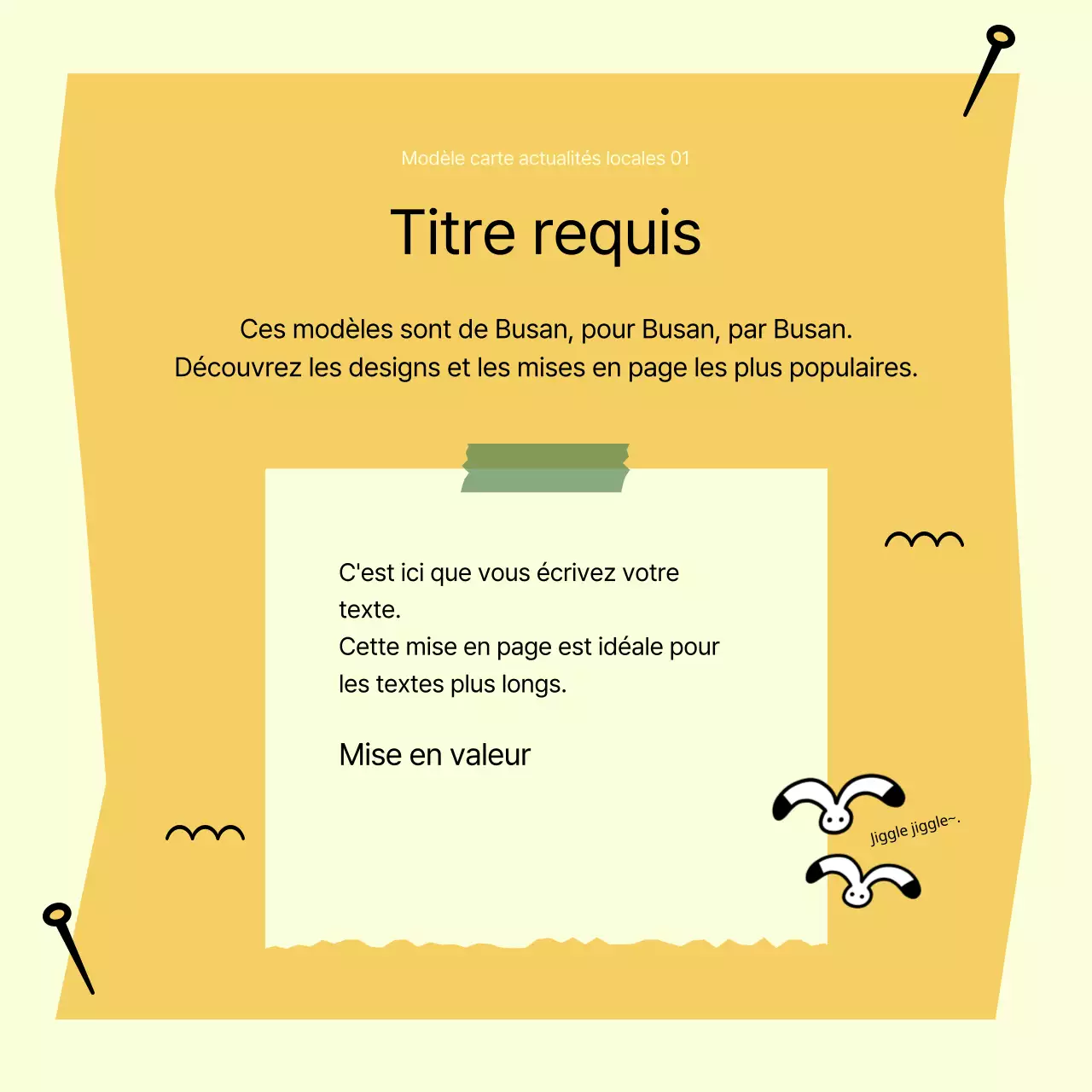 Promouvoir un modèle simple de Busan en bleu clair et noir