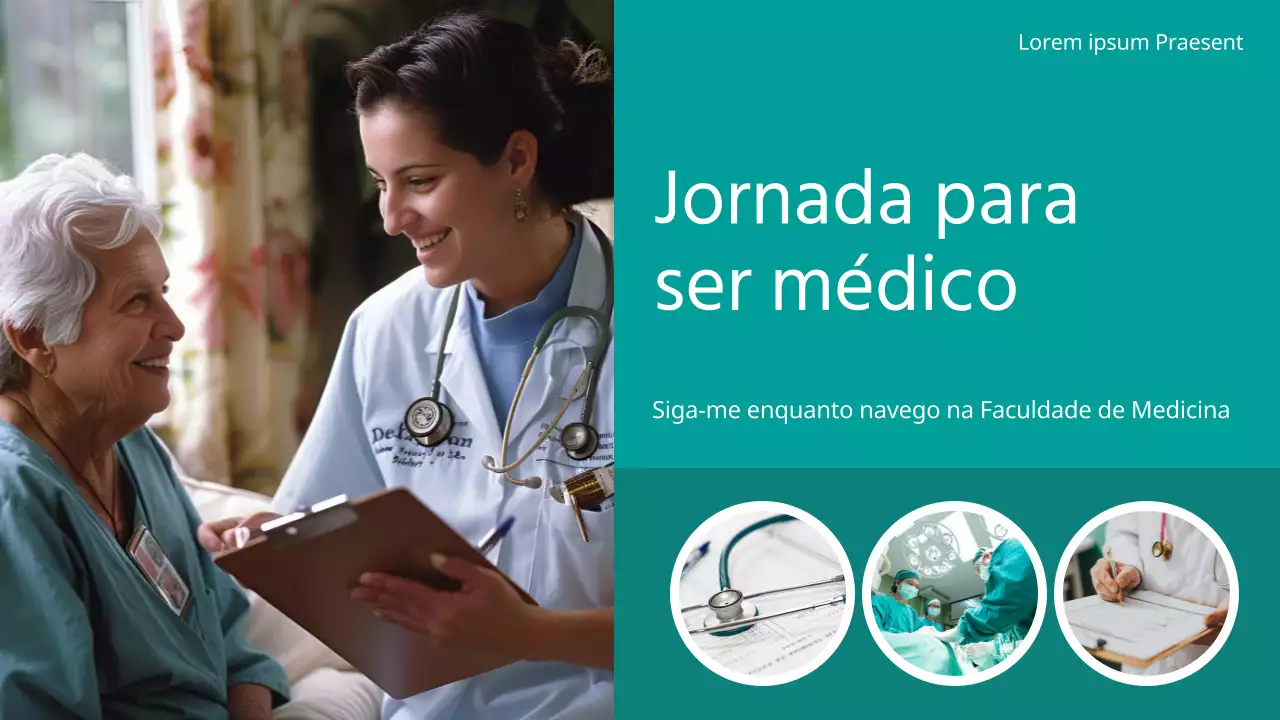 Verde e branco Vida moderna dos estudantes de medicina Introdução