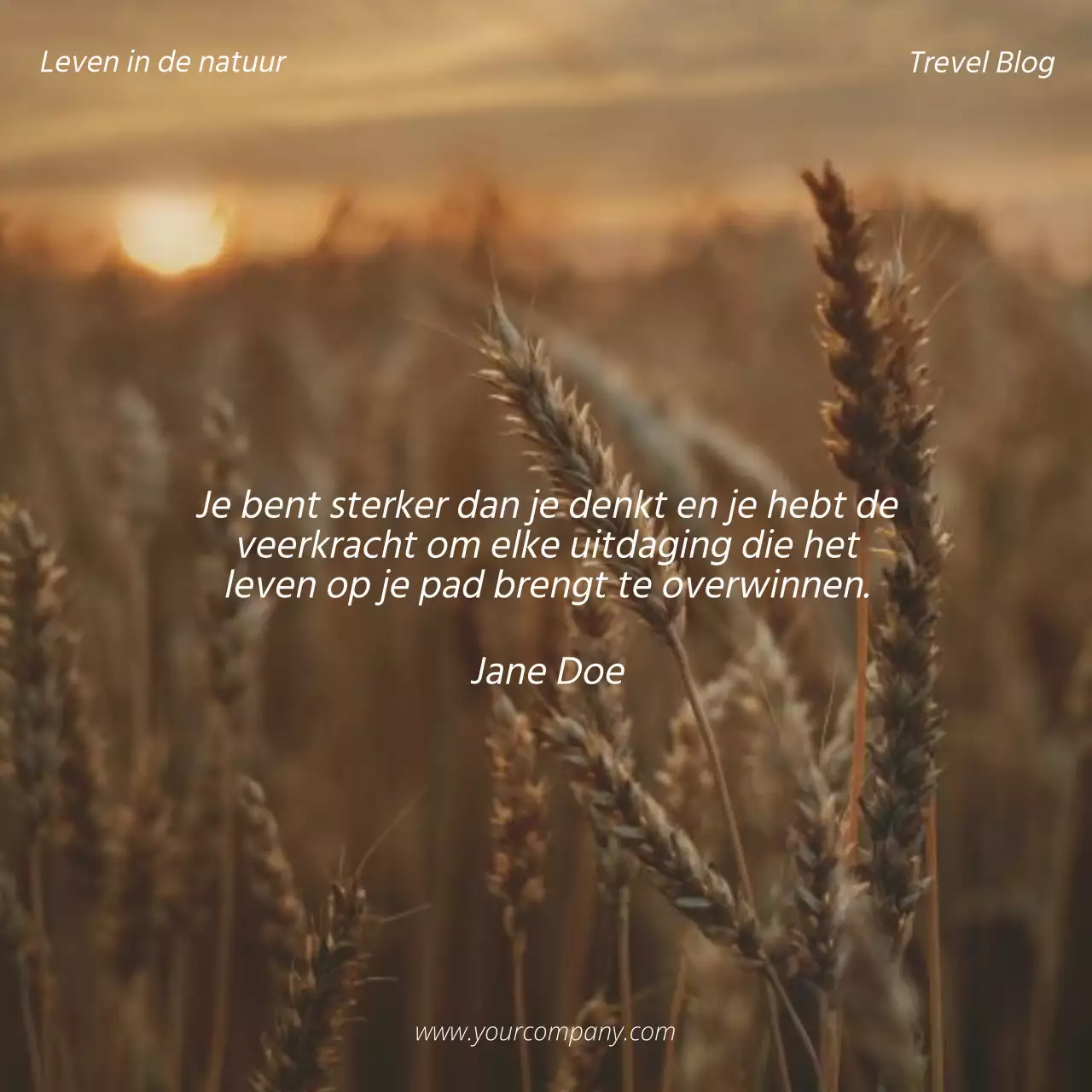 Beige en Bruin Natuurlijke Inspirerende Citaat Blog Promotie