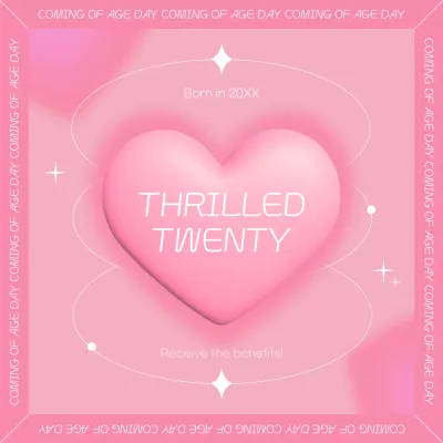 Pink Modern Celebration Invitation Social Media Post