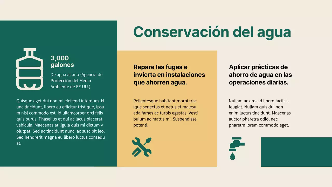 Verde y amarillo Simple Business Estrategia de soluciones sostenibles