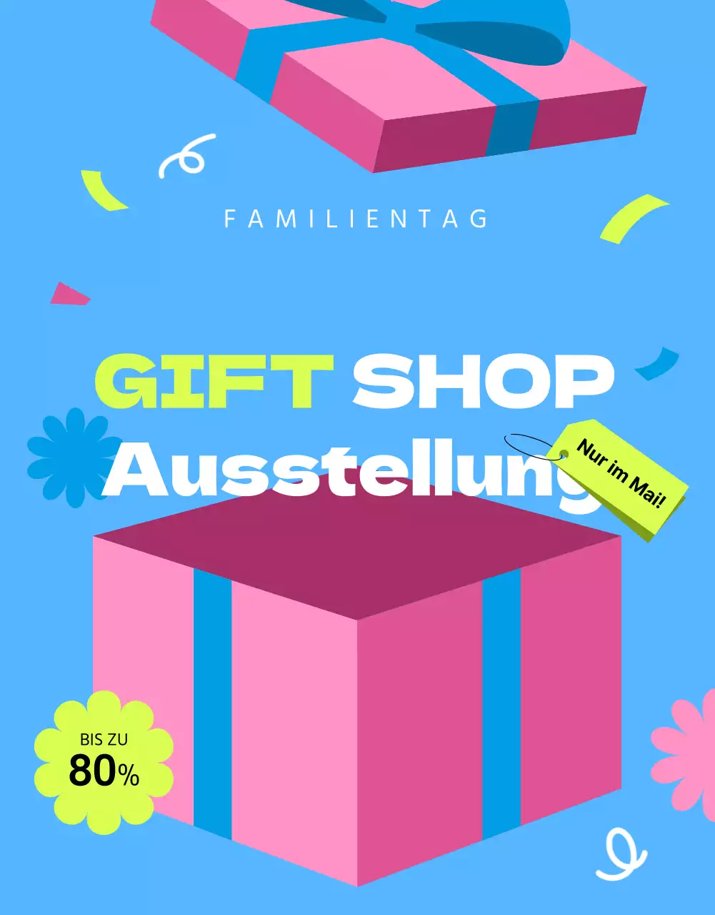 Werben Sie für den Monat der Familie mit einem kitschigen blau-rosa Farbtupfer