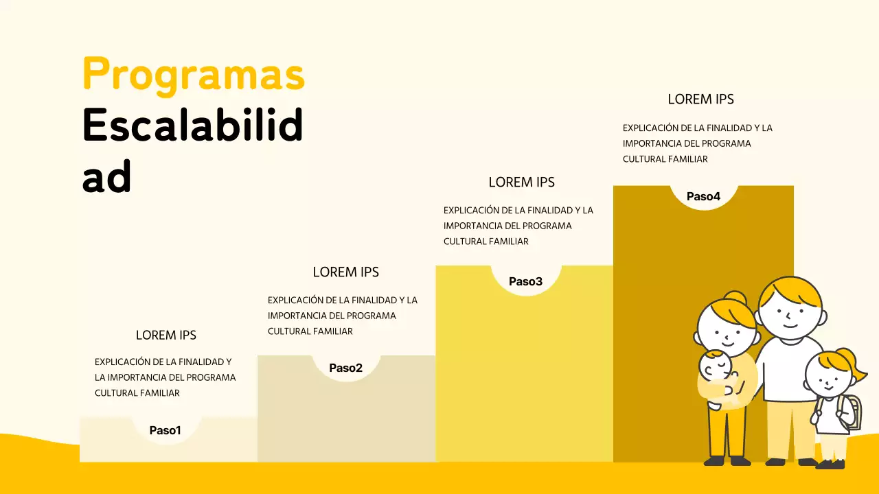 Planificador sencillo del programa de cultura familiar en amarillo y negro