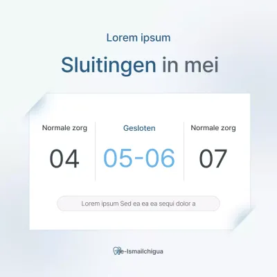 Een eenvoudige witte en lichtblauwe tandkliniek promoten om de praktijk te promoten