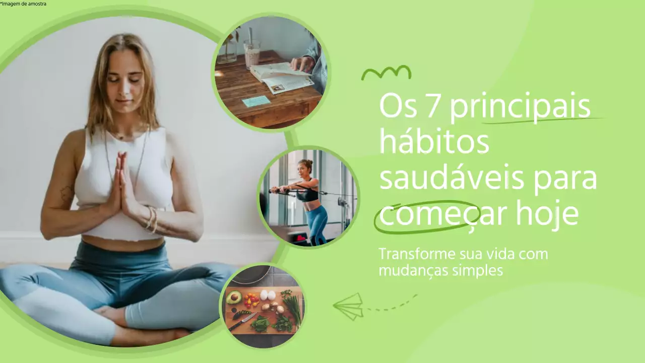 Guia de hábitos saudáveis modernos verde e branco