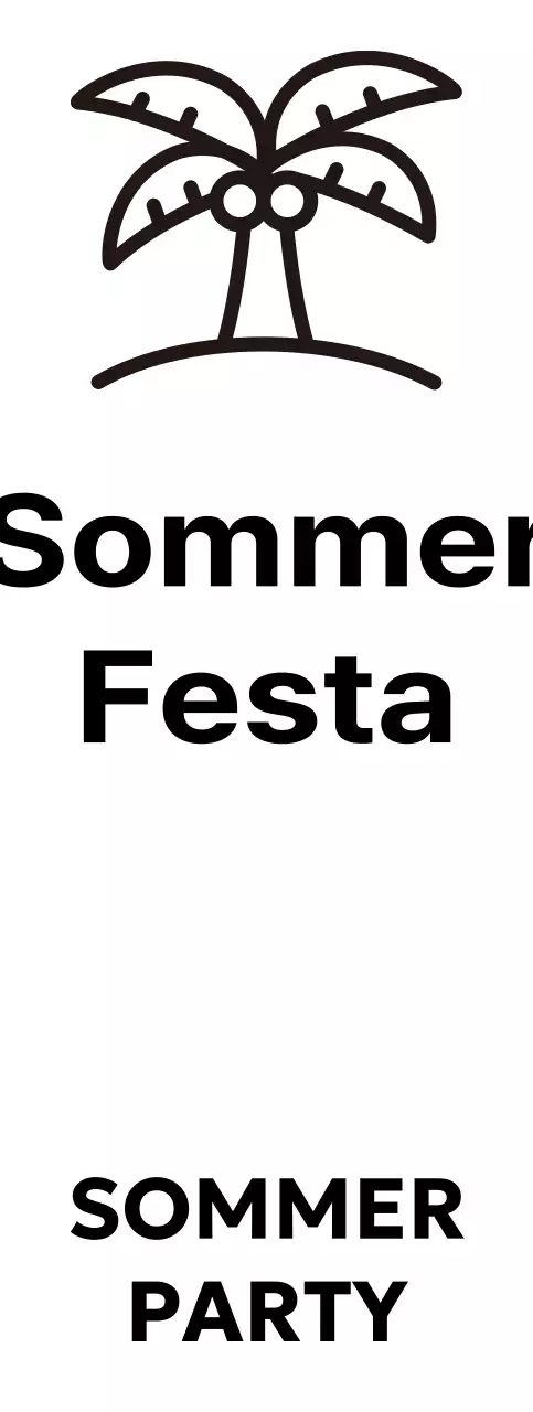Ein luftiges Sommerfest mit Palmenillustrationen
