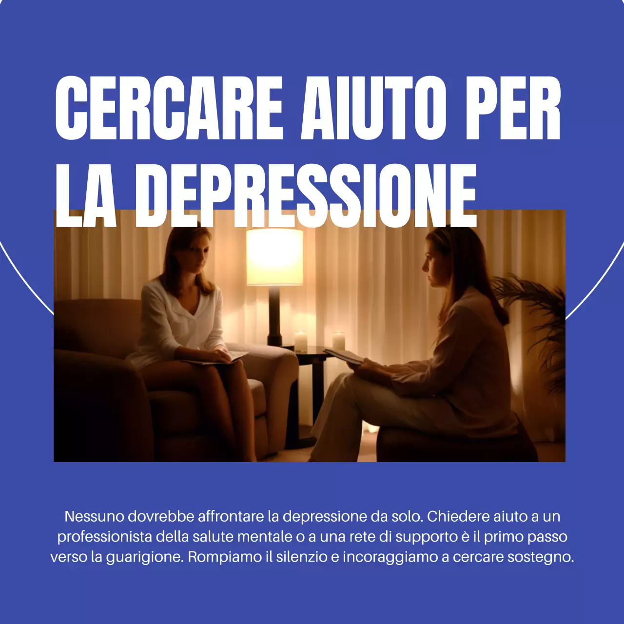 Blu e bianco moderno Comprendere la depressione Introduzione