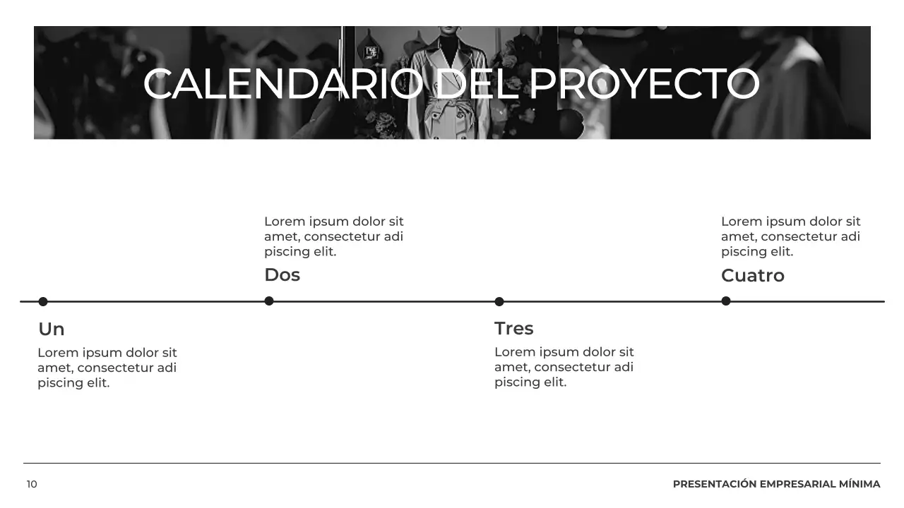 Blanco y negro Perfil empresarial mínimo Presentación de producto