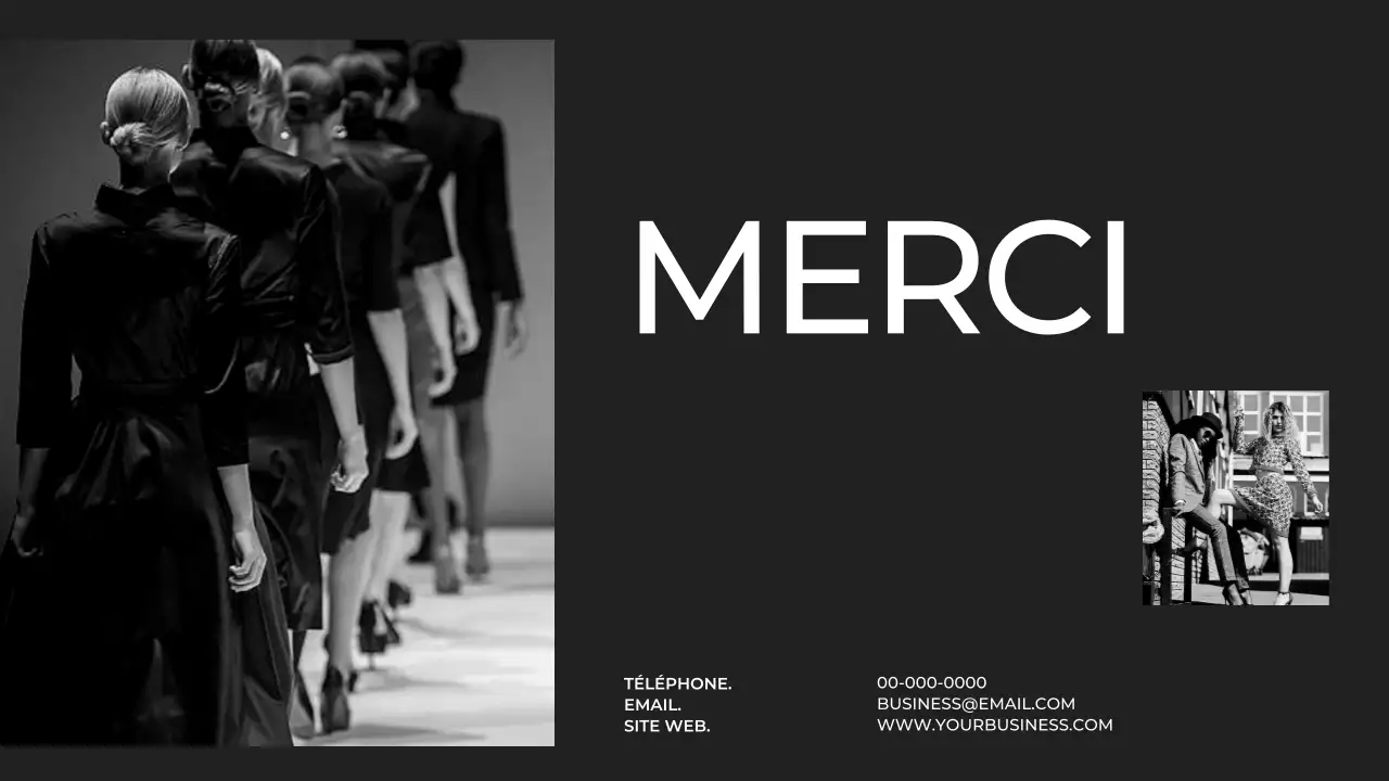 Profil d'entreprise minimal en noir et blanc Présentation du produit