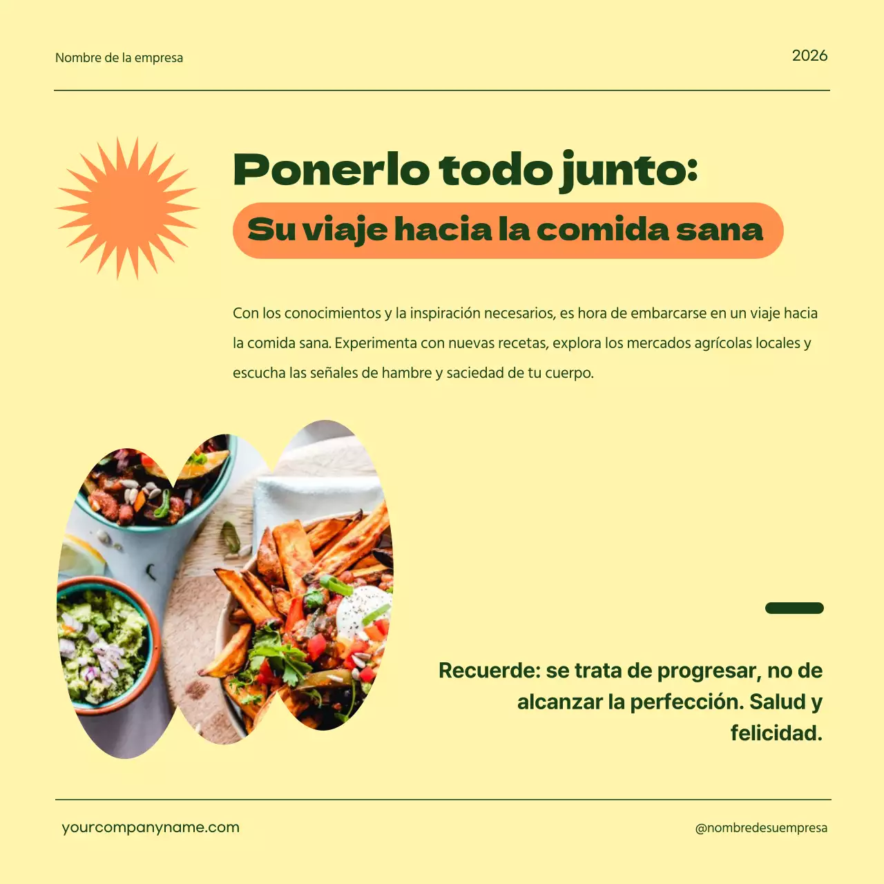 Verde Amarillo Geométrico Alimentación Sana Dieta Instrucciones